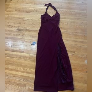 Le Château Burgundy Halter Gown Size Medium